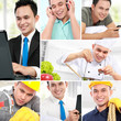 collage portrait of active man
