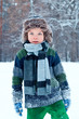 Portrait of boy wearing scarf, winter
