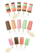 Collection of frozen ice cream lollies