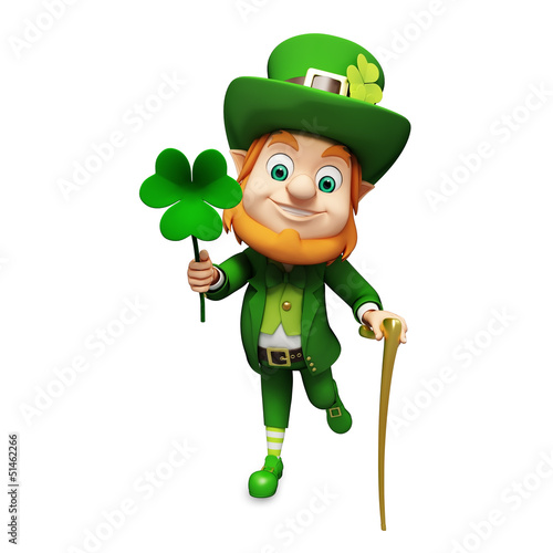 Illustration: Leprechaun for st patrick s day with sticks Leprechaun for st patrick s day with sticks
