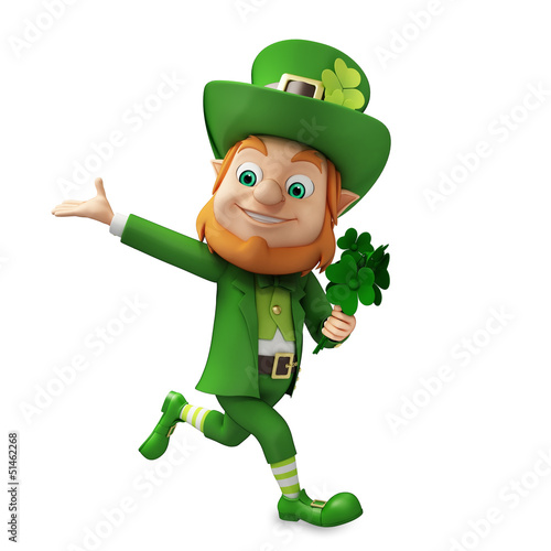 Illustration: running Leprechaun for st patrick's day running Leprechaun for st patrick's day