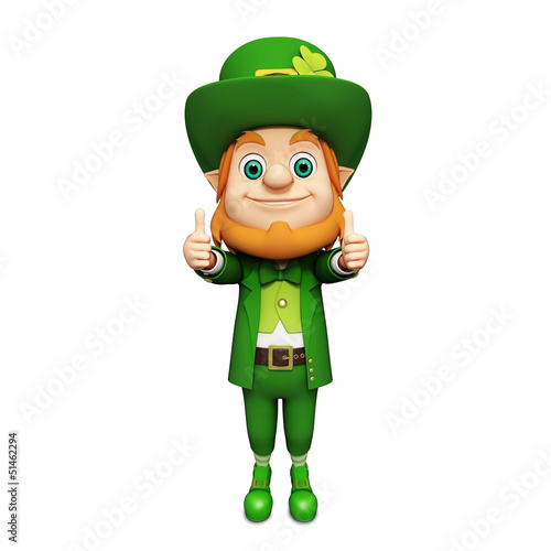Illustration: Leprechaun for st patrick's day with best luck sign Leprechaun for st patrick's day with best luck sign
