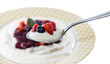 Semolina Pudding on a spoon (white)