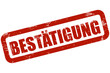 Grunge Stempel rot BESTÄTIGUNG