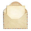 Foto: retro envelope with old blank paper sheet isolated on white retro envelope with old blank paper sheet isolated on white