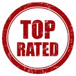 Grunge Stempel rot rund TOP RATED