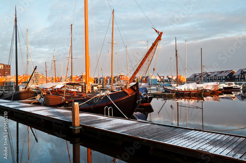 Photo: ship, yachts and boast on marina in Groningen ship, yachts and boast on marina in Groningen