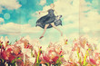 Photo: art collage with beautiful woman art collage with beautiful woman