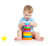 baby boy playing with colorful toy