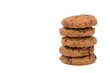 stack of chocolate cookies isolated on white background
