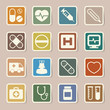 Medical sticker icons set, . Illustration