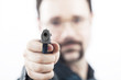 Photo: man with a gun shooting in our direction man with a gun shooting in our direction