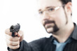 Photo: man with a gun shooting in our direction man with a gun shooting in our direction