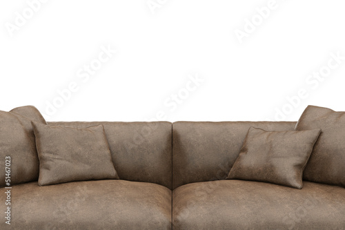 Illustration: Sofa made of worn leather closeup Sofa made of worn leather closeup