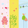 set of spring and holiday banners