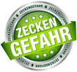 Button Banner "Zeckengefahr" grün/silber