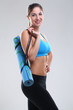 Beautiful caucasian woman in fitness wear