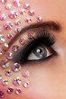 Closeup image of eyes with diamond makeup
