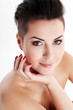 Young woman with haircut and evening makeup