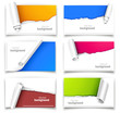 Set of gift cards with torn corners