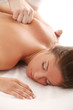 Beautiful caucasian woman enjoy massage