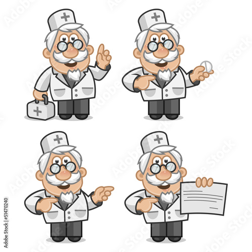 Vector: Doctor shows and tells Doctor shows and tells