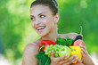 Photo: happy beautiful young woman with vegetables happy beautiful young woman with vegetables