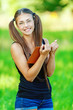 smiling woman read book