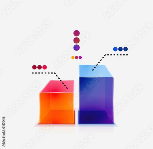 Vector: Abstract colorful glossy graph concept Abstract colorful glossy graph concept