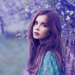 portrait of a beautiful blonde in the spring