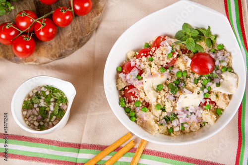Photo: fresh couscous salad with vegetables fresh couscous salad with vegetables