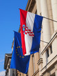 Flags of Croatia and EU
