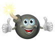 Cartoon bomb man