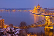 cityscape of  Budapest at night, Hungary