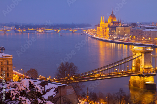 Photo: cityscape of Budapest at night, Hungary cityscape of Budapest at night, Hungary