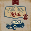 Vintage car design flyer - Grungy style vector design