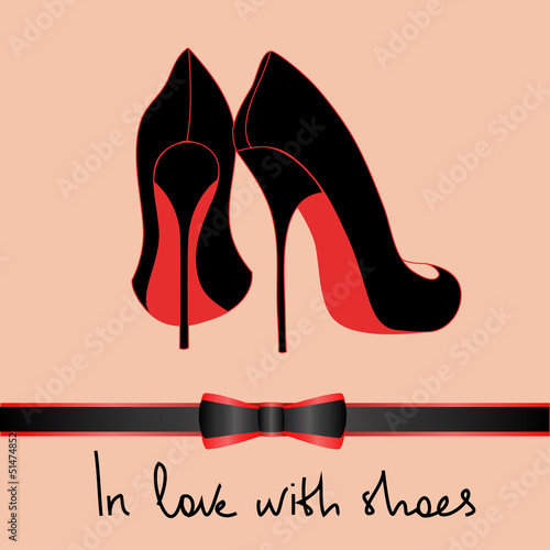 Vector: Background of black pair of shoes Background of black pair of shoes