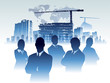 Businessman team in building construction
