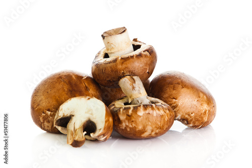 Photo: Fresh mushroom champignon isolated on white background . fresh Fresh mushroom champignon isolated on white background . fresh