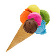 Ice cream scoops on cone