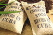 Burlap sacks of Cuban coffee