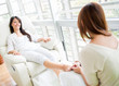 Woman getting her nails done
