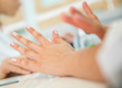 Woman getting her nails done