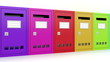 Colorful mailboxes