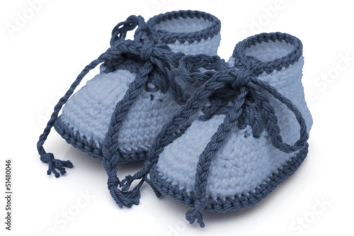 Photo: Blue Hand-made baby booties Blue Hand-made baby booties