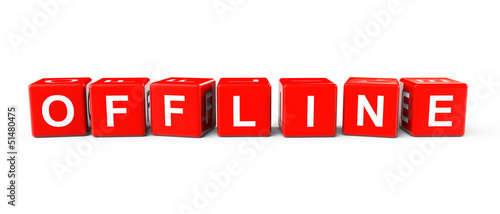 Illustration: Red Blocks with Offline sign Red Blocks with Offline sign