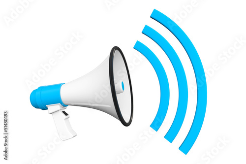 Illustration: Blue Retro megaphone Blue Retro megaphone