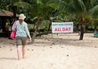 Touristin am Strand