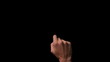 Isolated touch screen finger gesture of swiping left to right