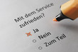 Service Zufriedenheit
